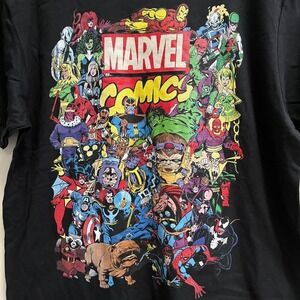 NEW Marvel Comics Graphic Print T Shirt Black Unisex‎ Superhero Medium
